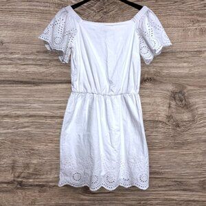 WHBM White Eyelet Dress Off The Shoulder White House Black Market Summer S